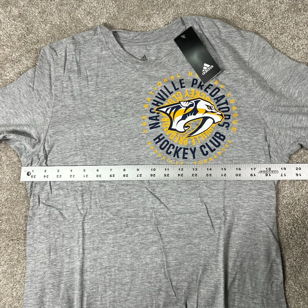 Adidas‎ Mens M Heather Gray Nashville Predators NHL Hockey SS Amplifier Tee NWT